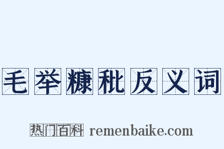 毛举糠秕反义词是什么意思的图片